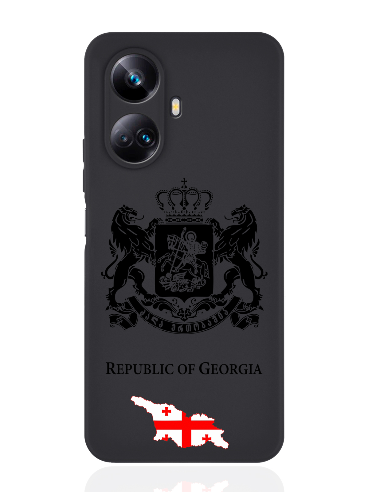 

Чехол SignumCase для Realme 10 Pro Plus Черный лаковый Герб Грузии черный