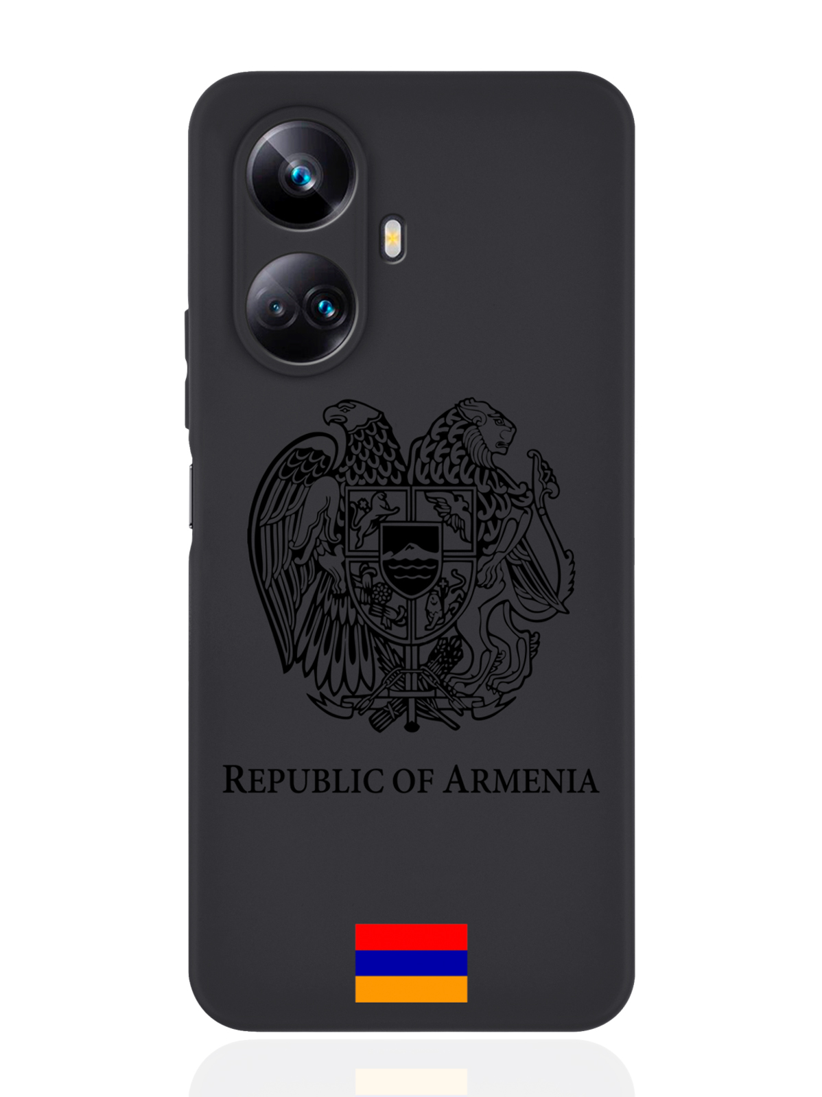 

Чехол SignumCase для Realme 10 Pro Plus Черный лаковый Герб Армении черный