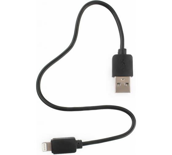 Кабель USB Гарнизон GCC-USB2-AP2-0.3M AM/Lightning, для iPhone5/6/7, IPod, IPad, 0.3м, чер