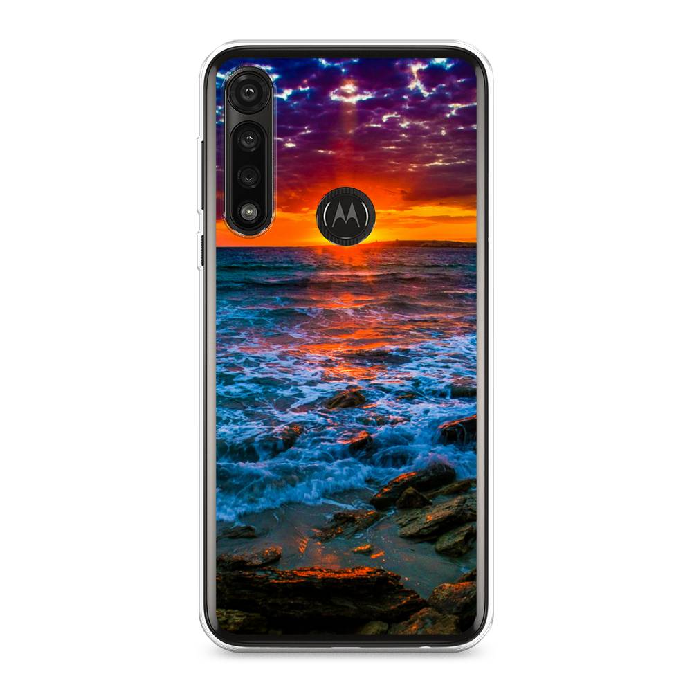 

Чехол на Motorola Moto G Power 2020 "Закат 1", Оранжевый;синий, 242650-2