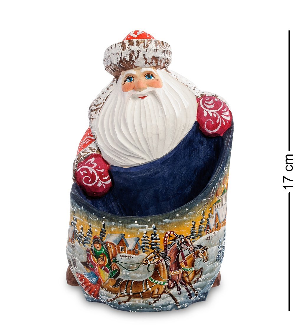 Новогодняя фигурка Народные промыслы Дед мороз с мешком подарков AT-703601 1 шт.