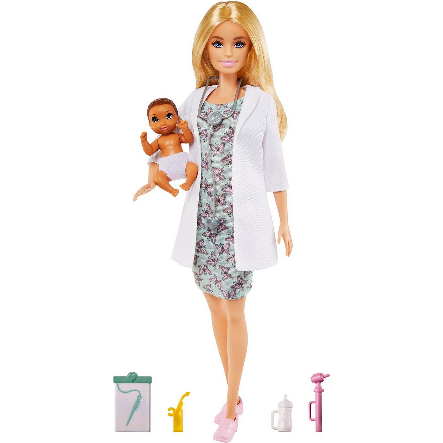 Купить Кукла Barbie Барби, доктор педиатр с малышом-пациентом GVK03,