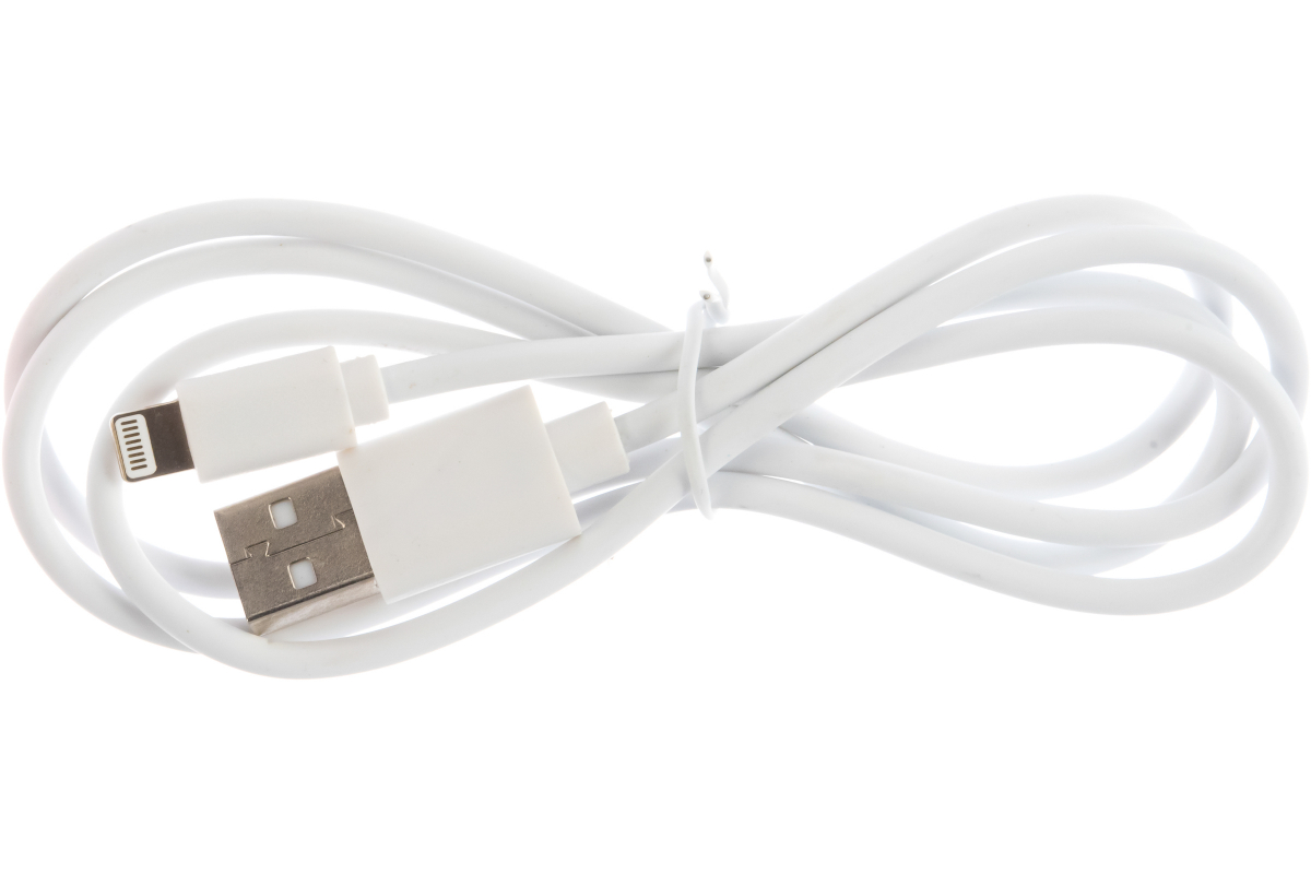 USB кабель для iPhone 5/6/7 моделей шнур 1 м белый Rexant