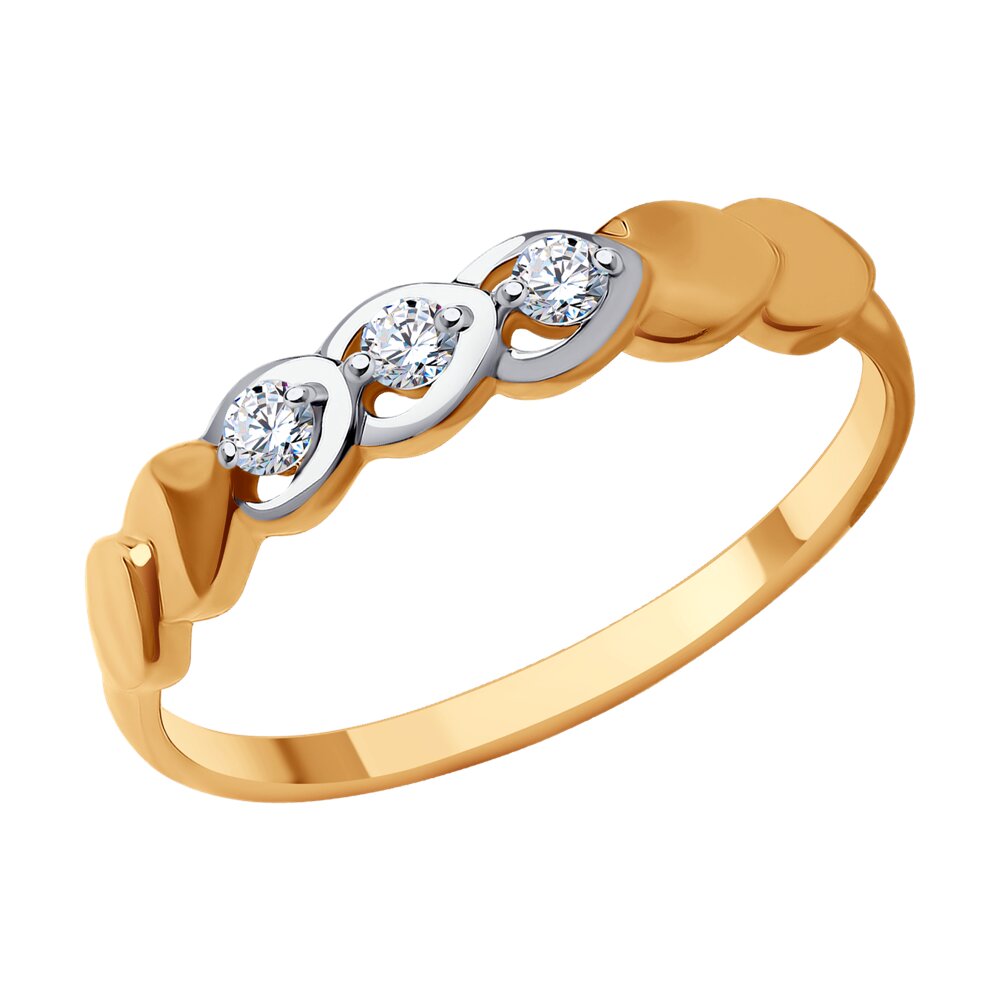

Кольцо из красного золота с фианитом р. 16,5 Diamant 51-110-01846-1, 51-110-01846-1