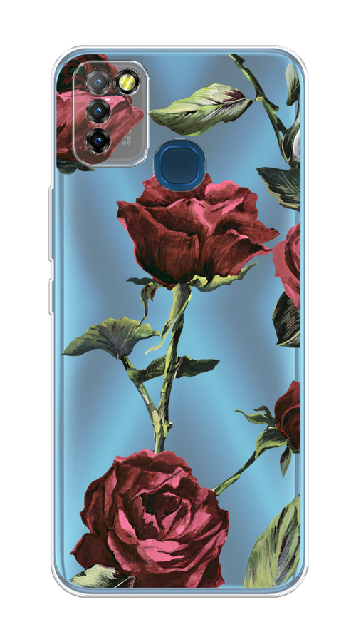 

Чехол Awog на Infinix HOT 10 Lite "Бордовые розы фон", Разноцветный, 3100350-8
