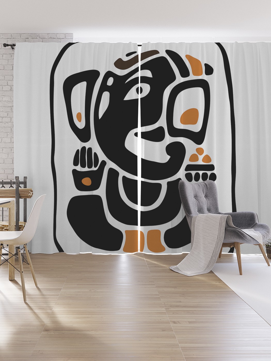 

Шторы под лён JoyArty "Ганеша с головой слона", серия Oxford DeLux, 340х265 см, Ганеша с головой слона