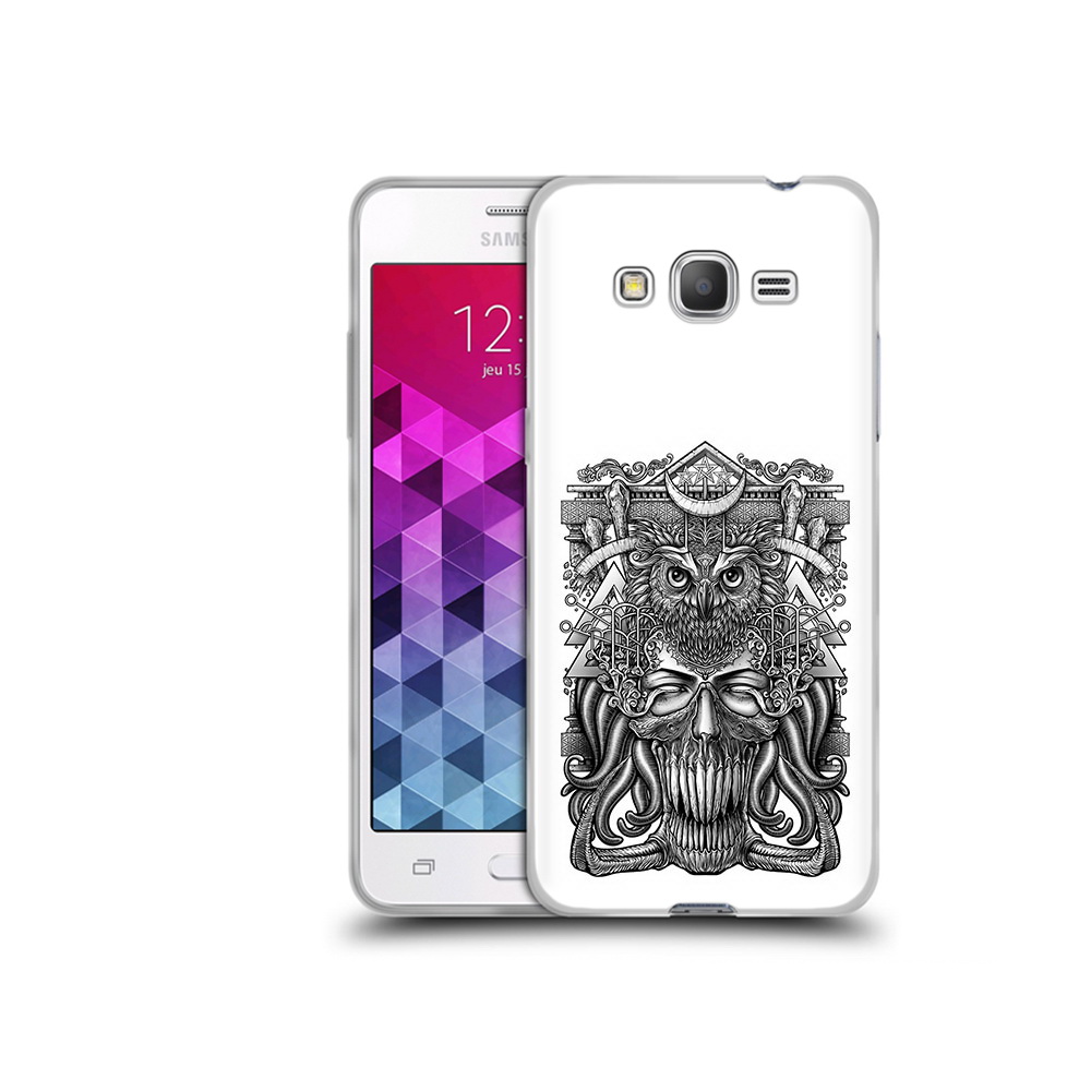 

Чехол MyPads Tocco для Samsung Galaxy Grand Prime зубастая сова, Прозрачный, Tocco