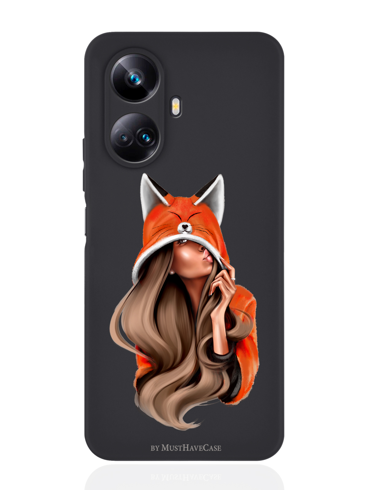 фото Чехол musthavecase для realme 10 pro plus foxy girl/лисичка черный