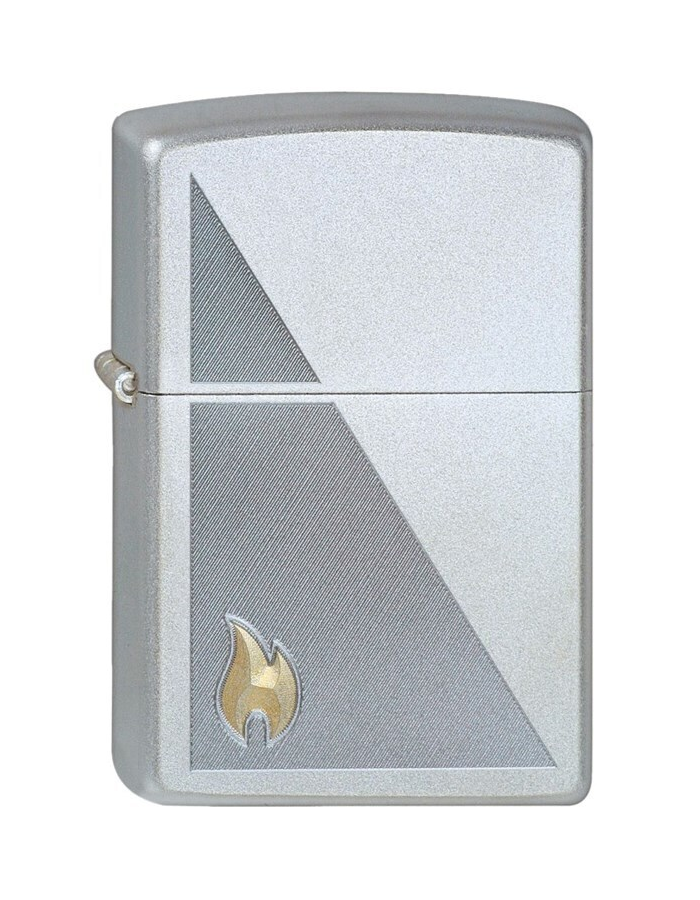 

Зажигалка ZIPPO Zippo Flame, с покрытием Satin Chrome™, латунь/сталь, серебристая, Серебристый;серый;золотистый, Zippo Flame