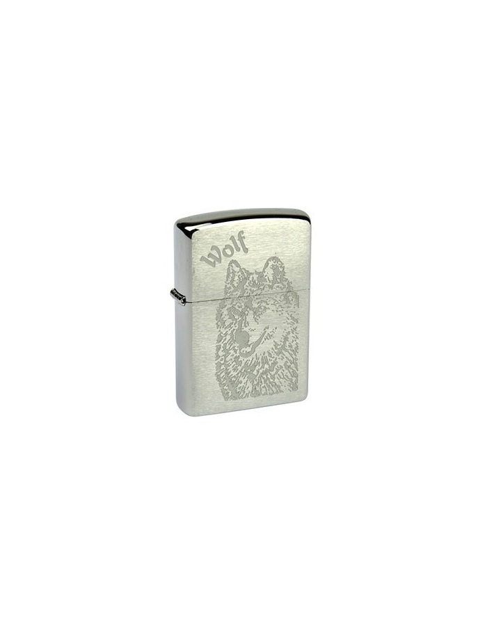 

Зажигалка ZIPPO Wolf, с покрытием Brushed Chrome, латунь/сталь, серебристая, матовая, Серебристый, Wolf