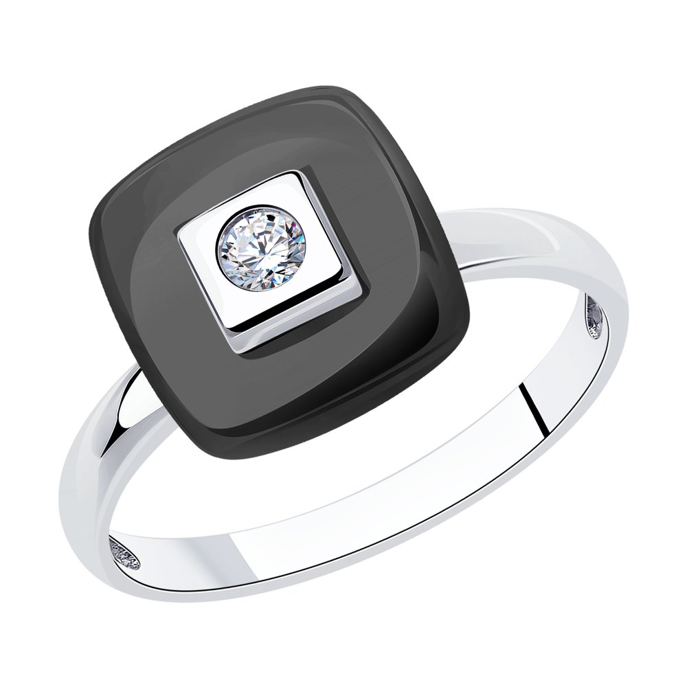 

Кольцо из серебра р. , Diamant 94-110-01278-1, керамика/ фианит, 94-110-01278-1
