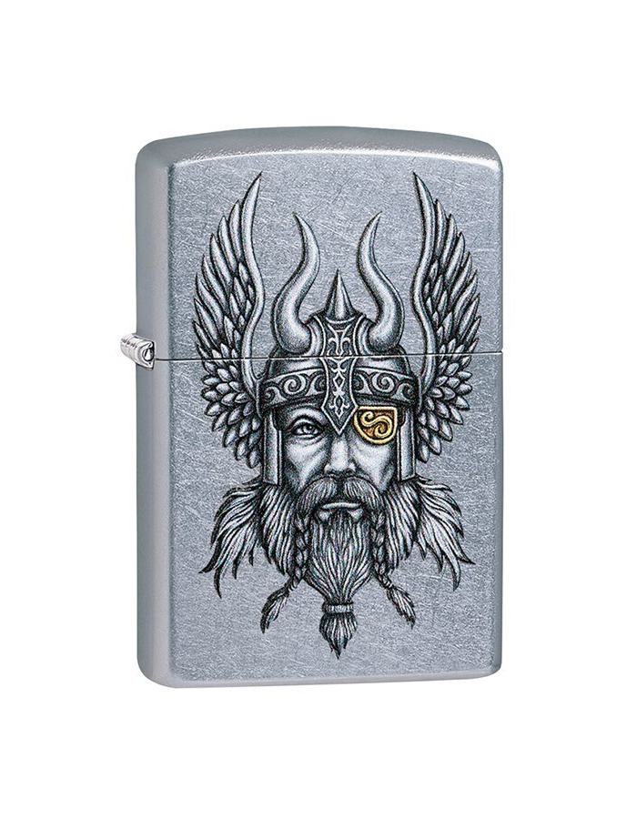 

Зажигалка ZIPPO Viking Warrior с покрытием Street Chrome™, латунь/сталь, серебристая, Серебристый;серый;желтый, Viking Warrior