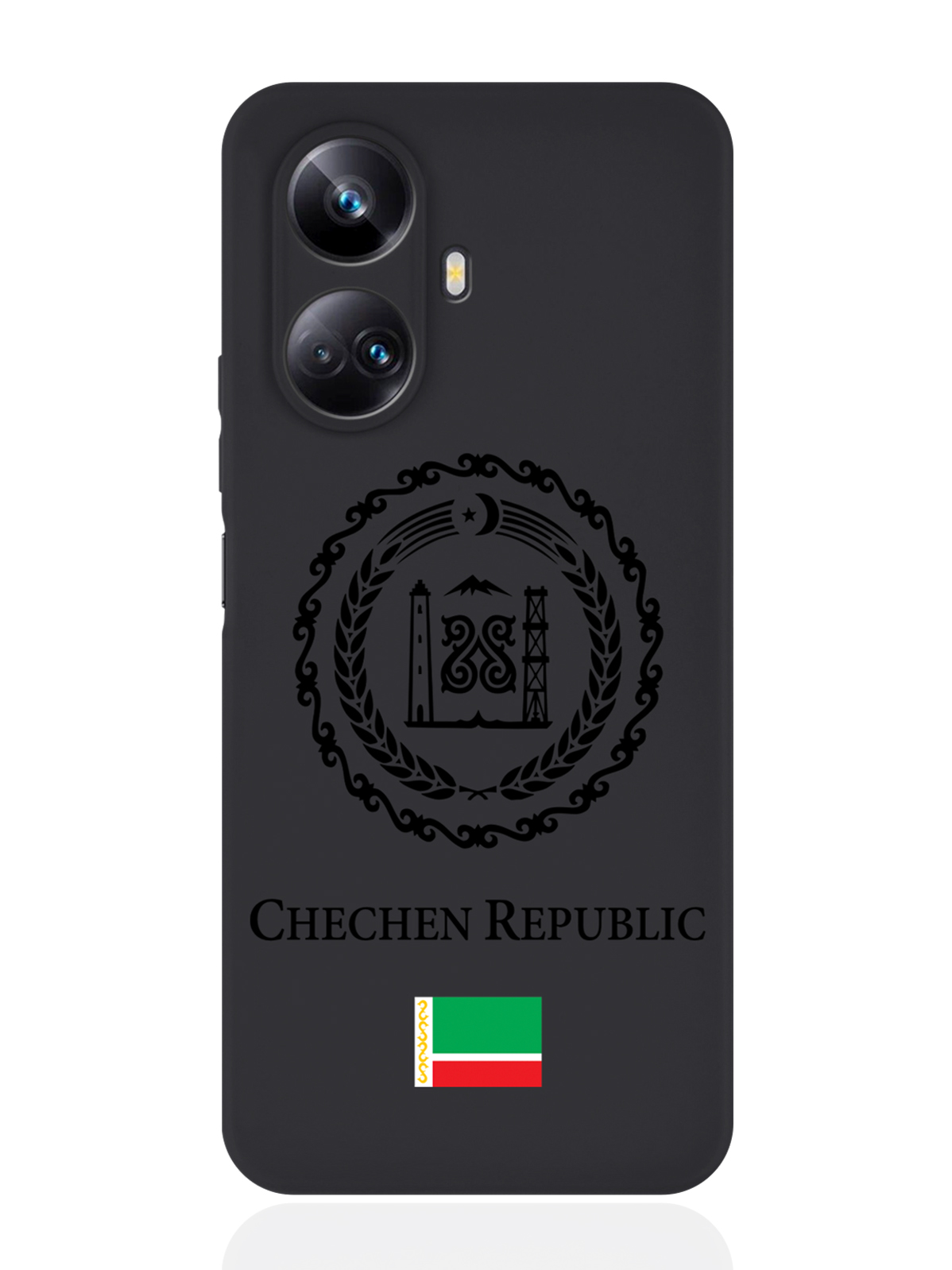 

Чехол SignumCase для Realme 10 Pro Черный лаковый Герб Чечни черный