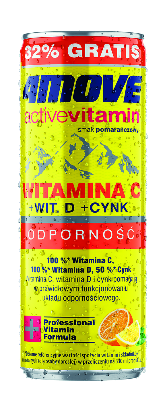 Витаминизированный напиток 4MOVE VITAMIN C + VIT. D + Zinc, 330 мл, вкус Апельсин