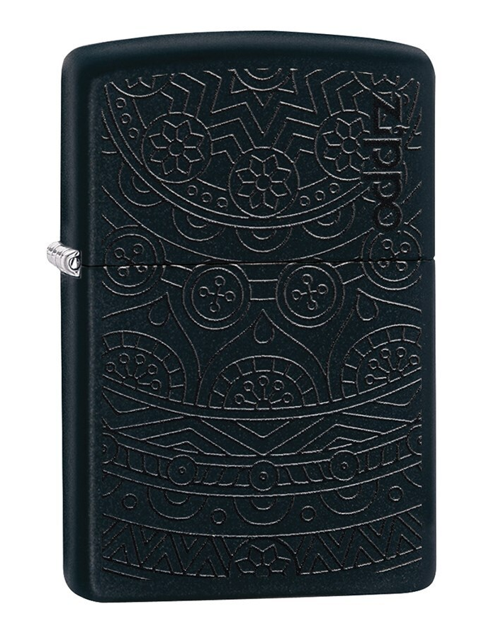 

Зажигалка ZIPPO Tone on Tone Design с покрытием Black Matte, латунь/сталь, чёрная, Черный, Tone on Tone Design