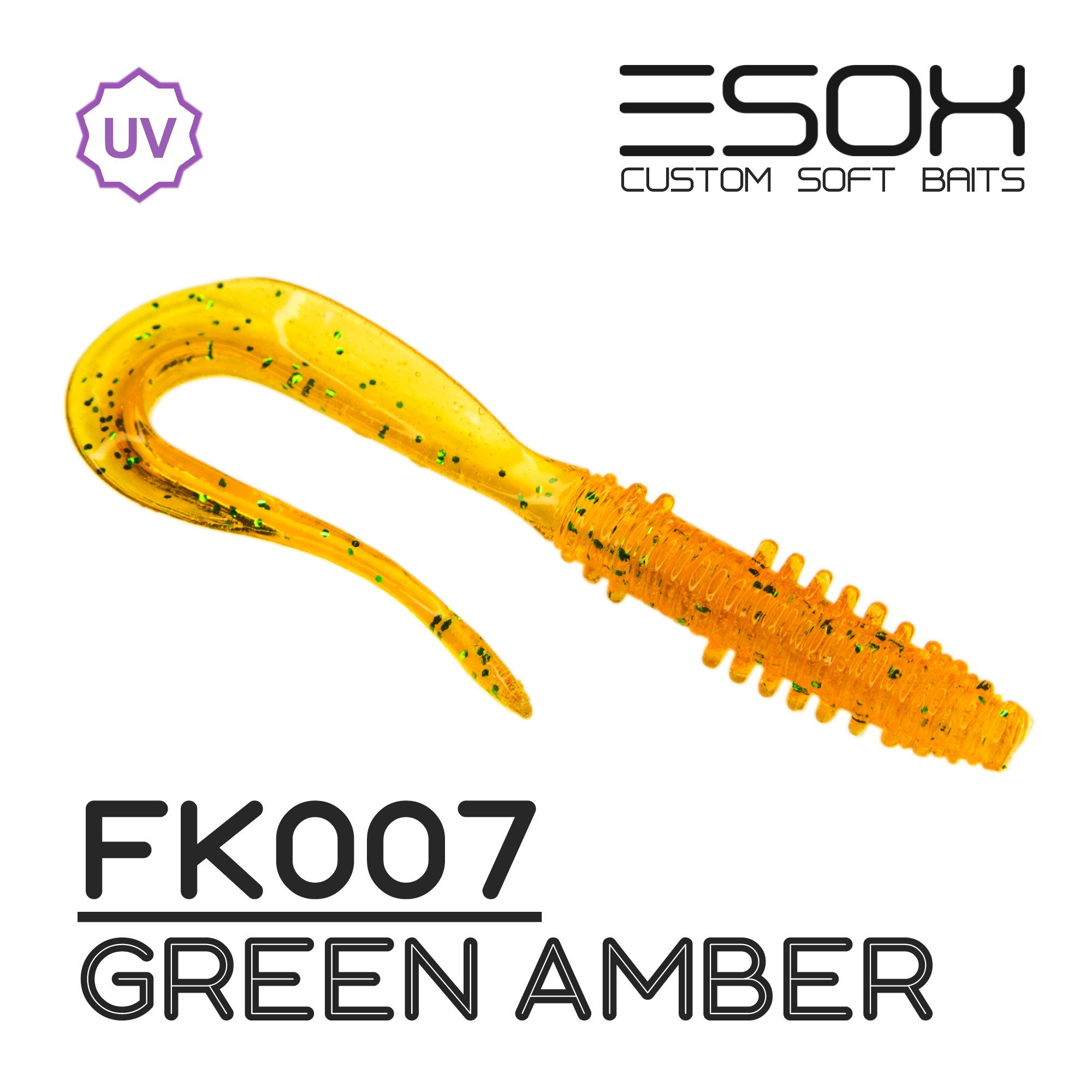 

Силиконовая приманка Esox Fast Wag 76 мм цвет FK007 Green Amber 7 шт, Fast Wag