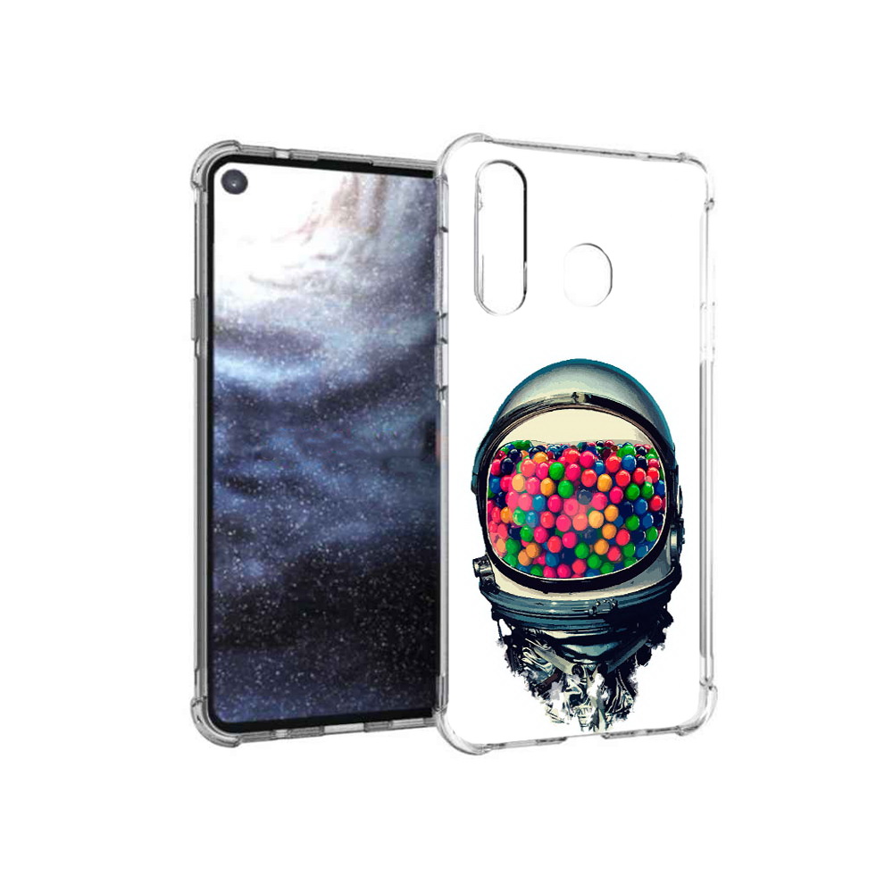 

Чехол MyPads Tocco для Samsung Galaxy A8s шлем космонавта (PT124633.501.700), Прозрачный, Tocco