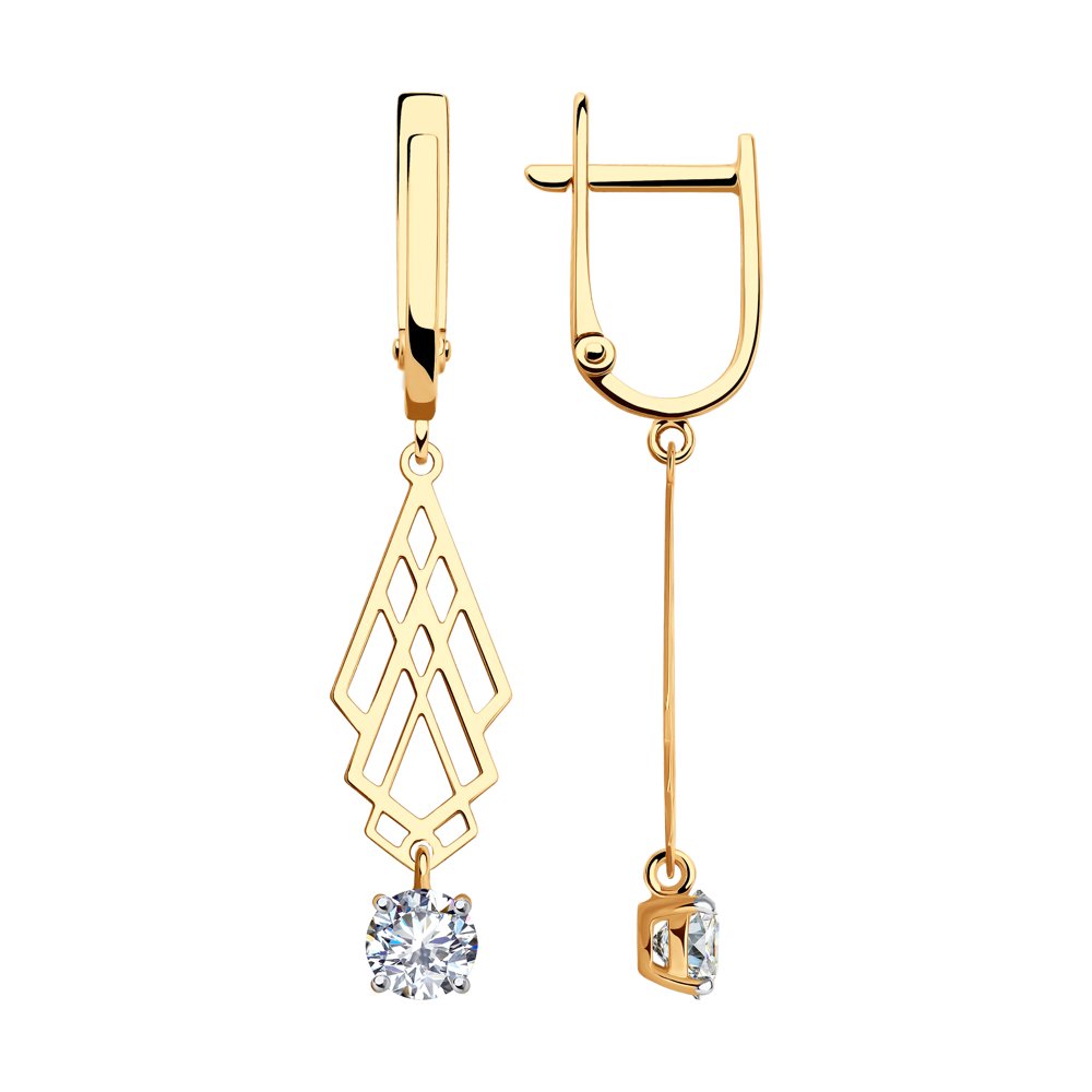

Серьги из красного золота с фианитом Diamant 51-121-01558-1, 51-121-01558-1