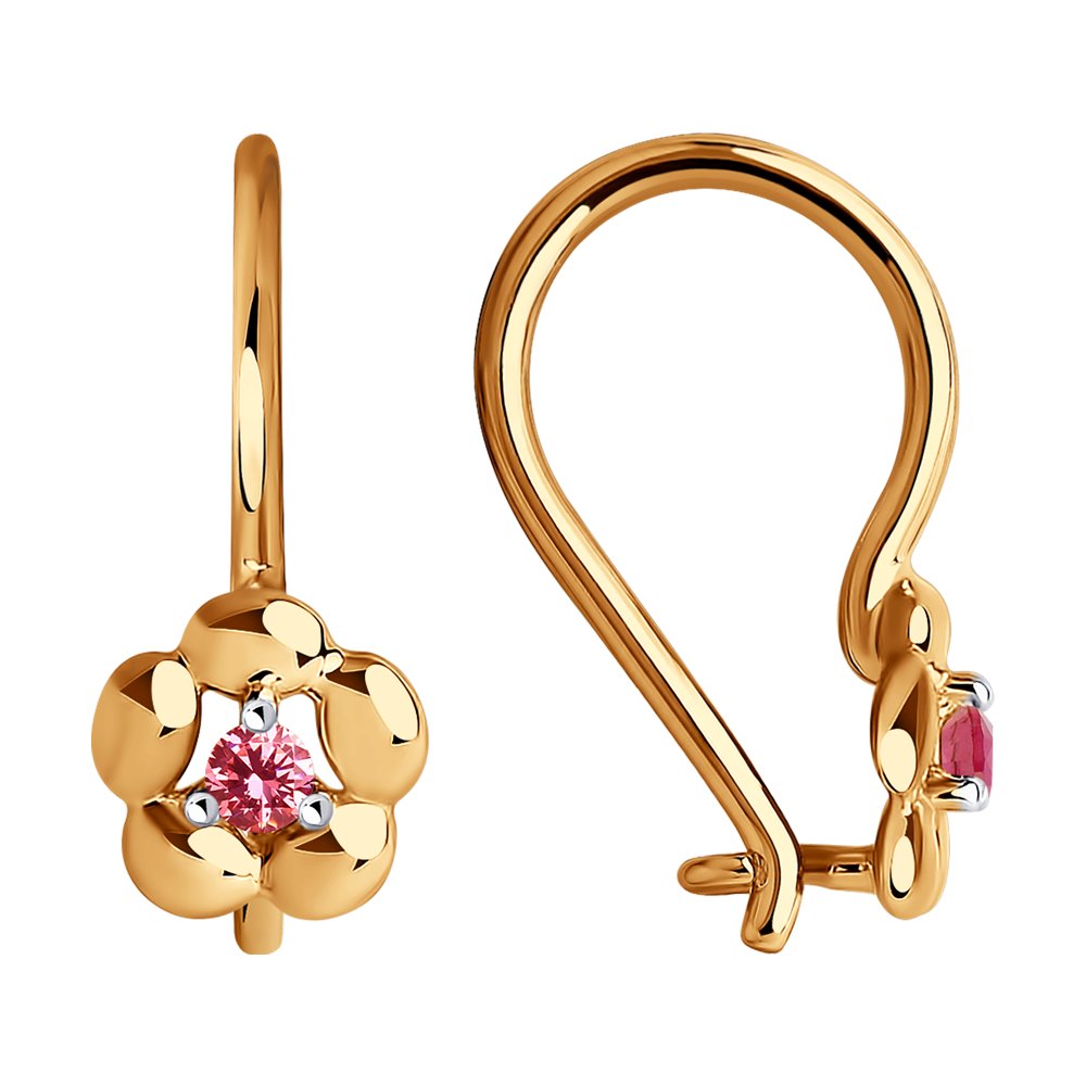 

Серьги из красного золота с фианитом Diamant 51-120-01487-2, 51-120-01487-2