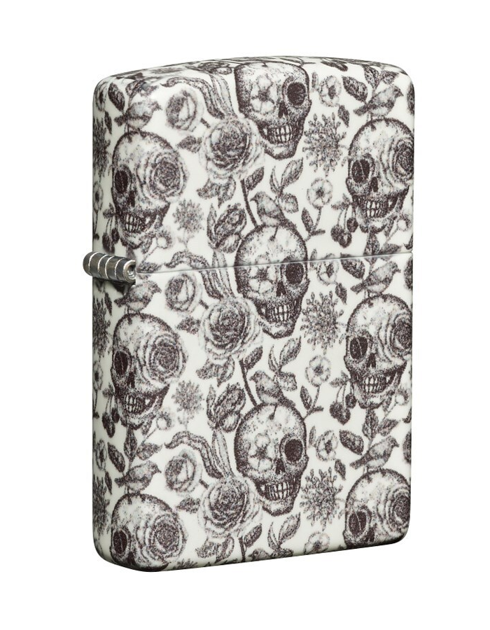 

Зажигалка ZIPPO Skeleton с покрытием Glow in the Dark Green, латунь/сталь, серая, Белый;черный, Skeleton