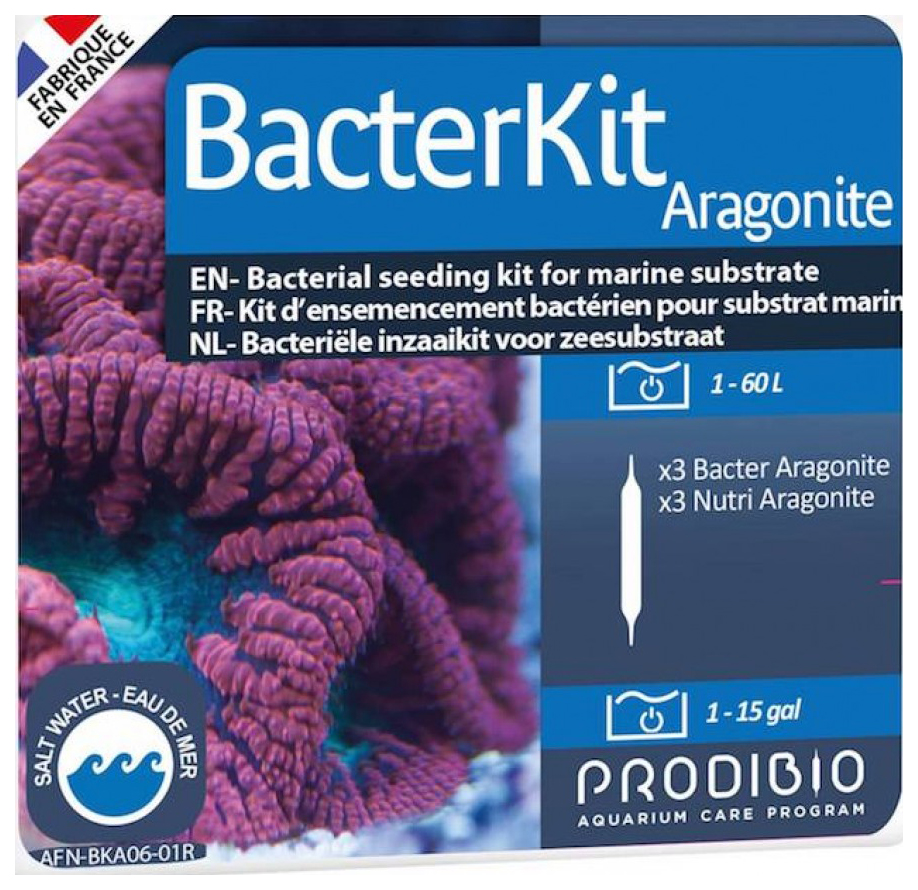 Бактерии для запуска морского грунта в аквариуме Prodibio Bacterkit, Aragonite, 30 шт
