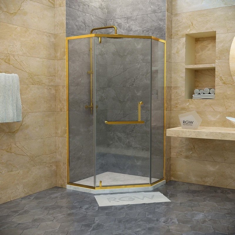 

Душевой уголок RGW Hotel HO-084-G 90x90x195 см, профиль золото, стекло прозрачное