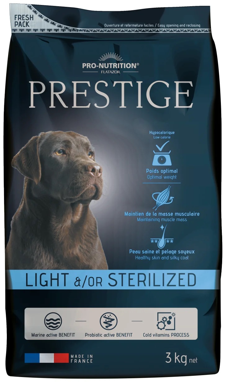 Сухой корм для собак Flatazor Prestige Light/Sterilised, птица, злаки, 3кг