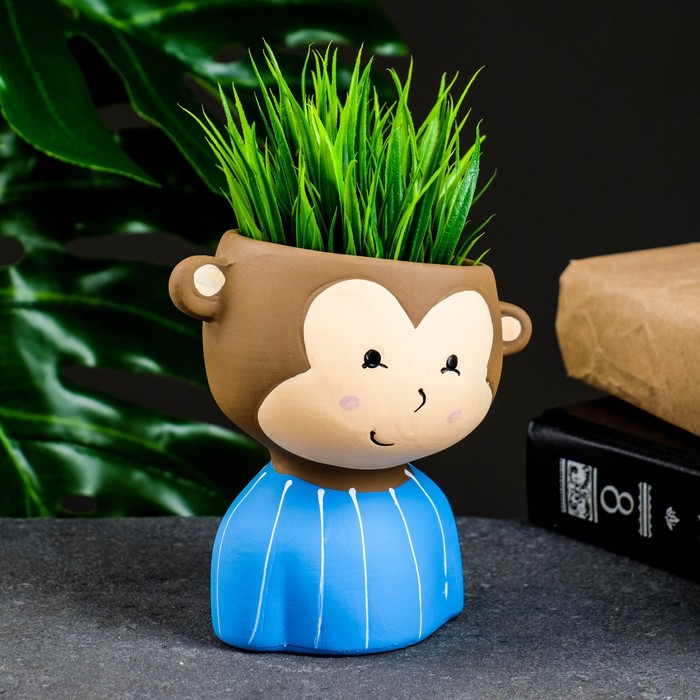 

Цветочный горшок Take It Easy Обезъянка Р00019392 1 л разноцветный 1 шт., Обезъянка