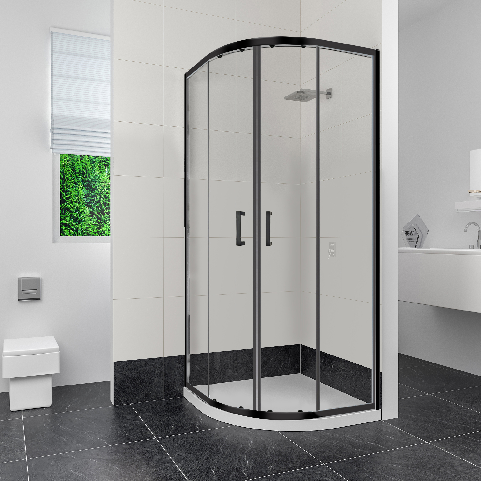 

Душевой уголок RGW Classic CL-53-B 900x900x1850 профиль черный
