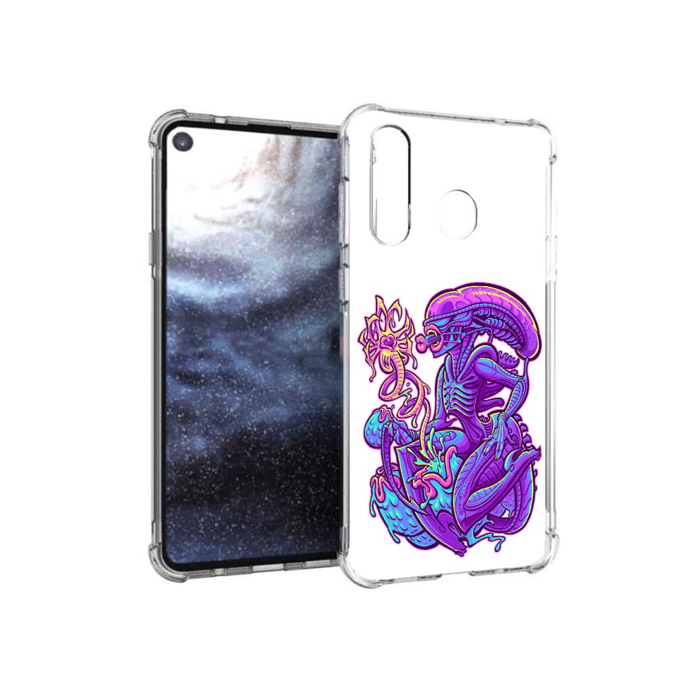 

Чехол MyPads Tocco для Samsung Galaxy A8s чужой фиолетовый цвет (PT124633.501.693), Прозрачный, Tocco