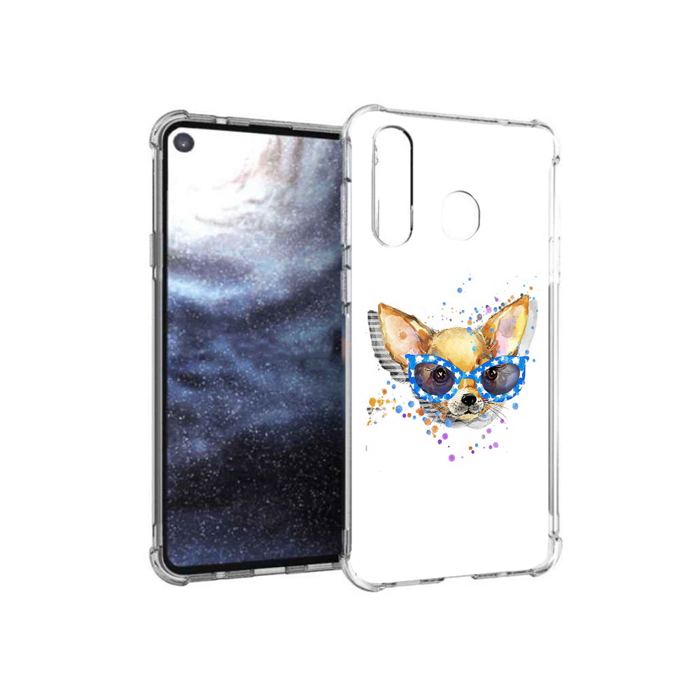 

Чехол MyPads Tocco для Samsung Galaxy A8s чихуа-хуа в очках (PT124633.501.691), Прозрачный, Tocco