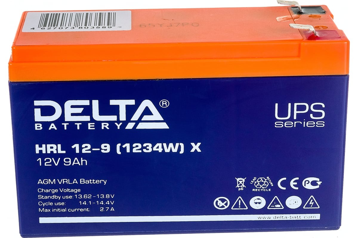 Аккумуляторная батарея для ИБП Delta HRL 12-9 1234W X 12В 9Ач 7100₽