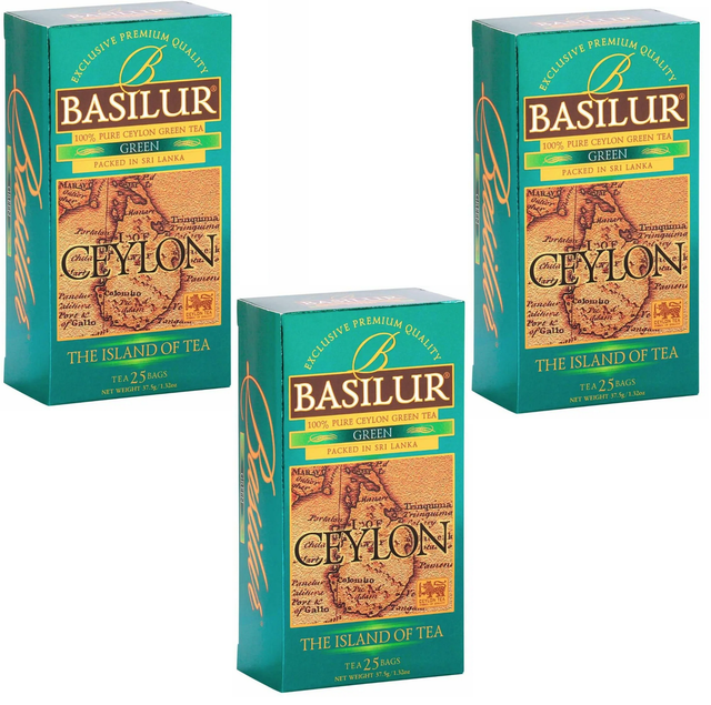 

Чай зеленый Basilur Остров, 25 пакетиков, 3 упаковки
