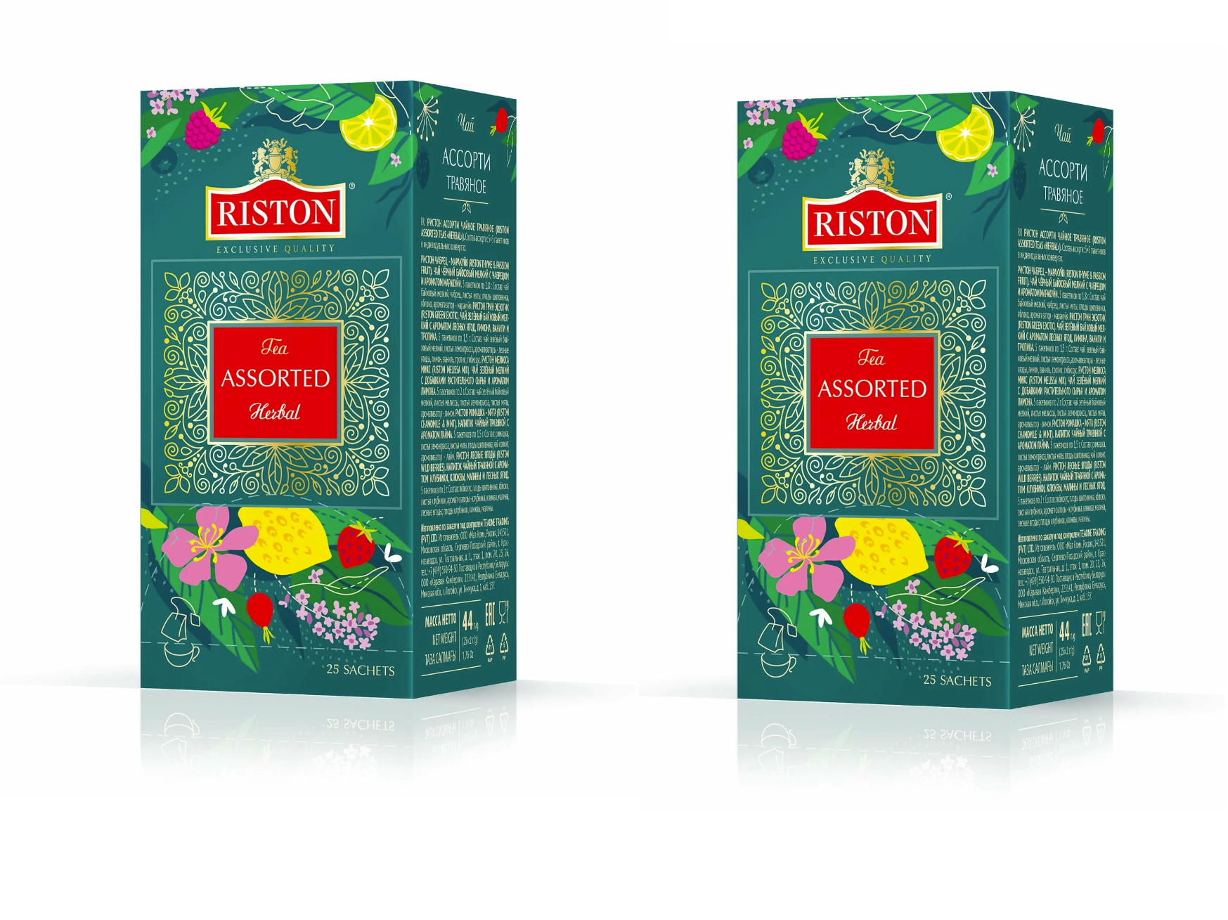 

Чай травяной Riston Assorted Teas, ассорти, 25 пакетиков по 2 г, 2 упаковки