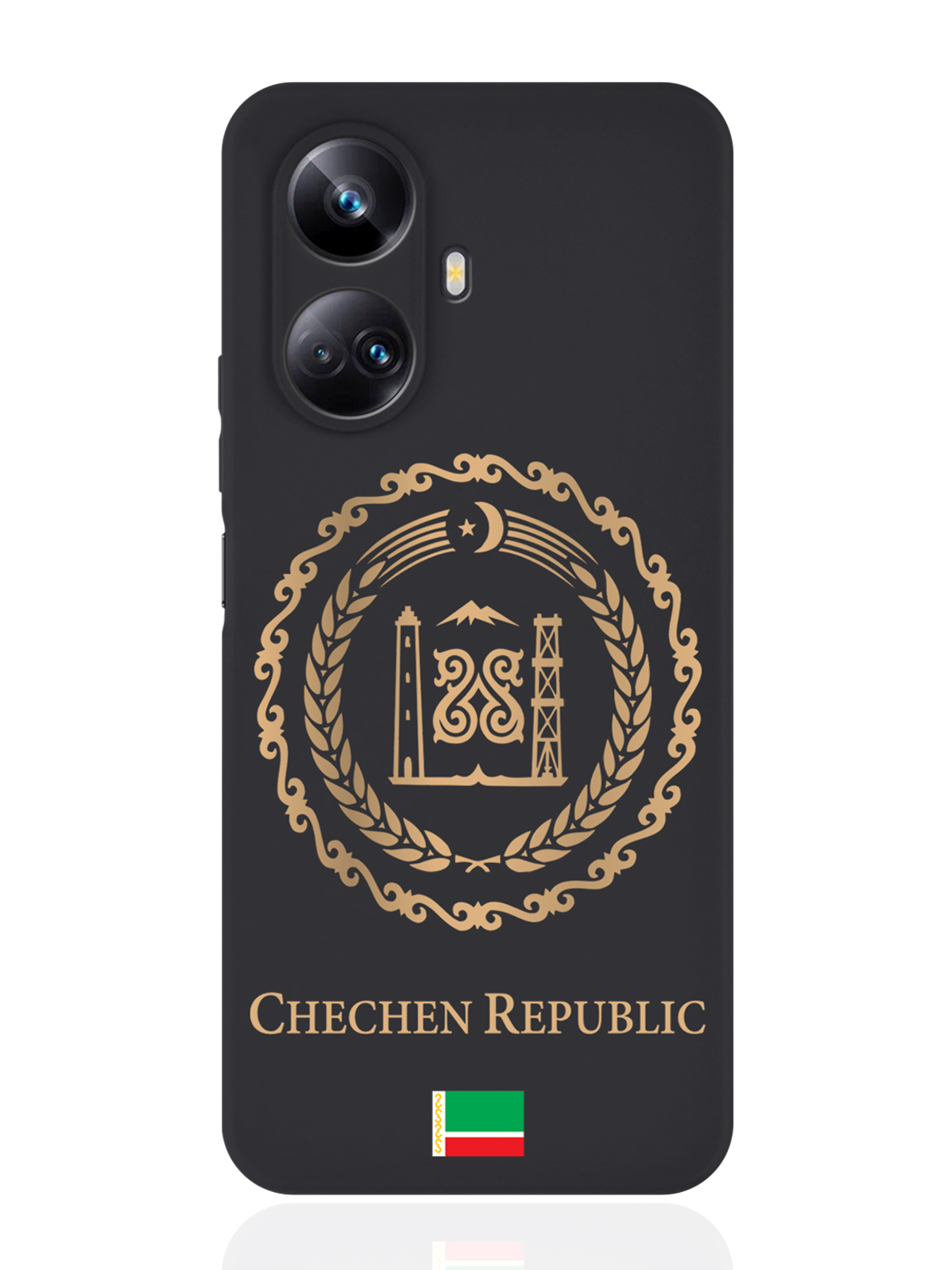 

Чехол SignumCase для Realme 10 Pro Золотой Герб Чечни черный, Золотистый;черный