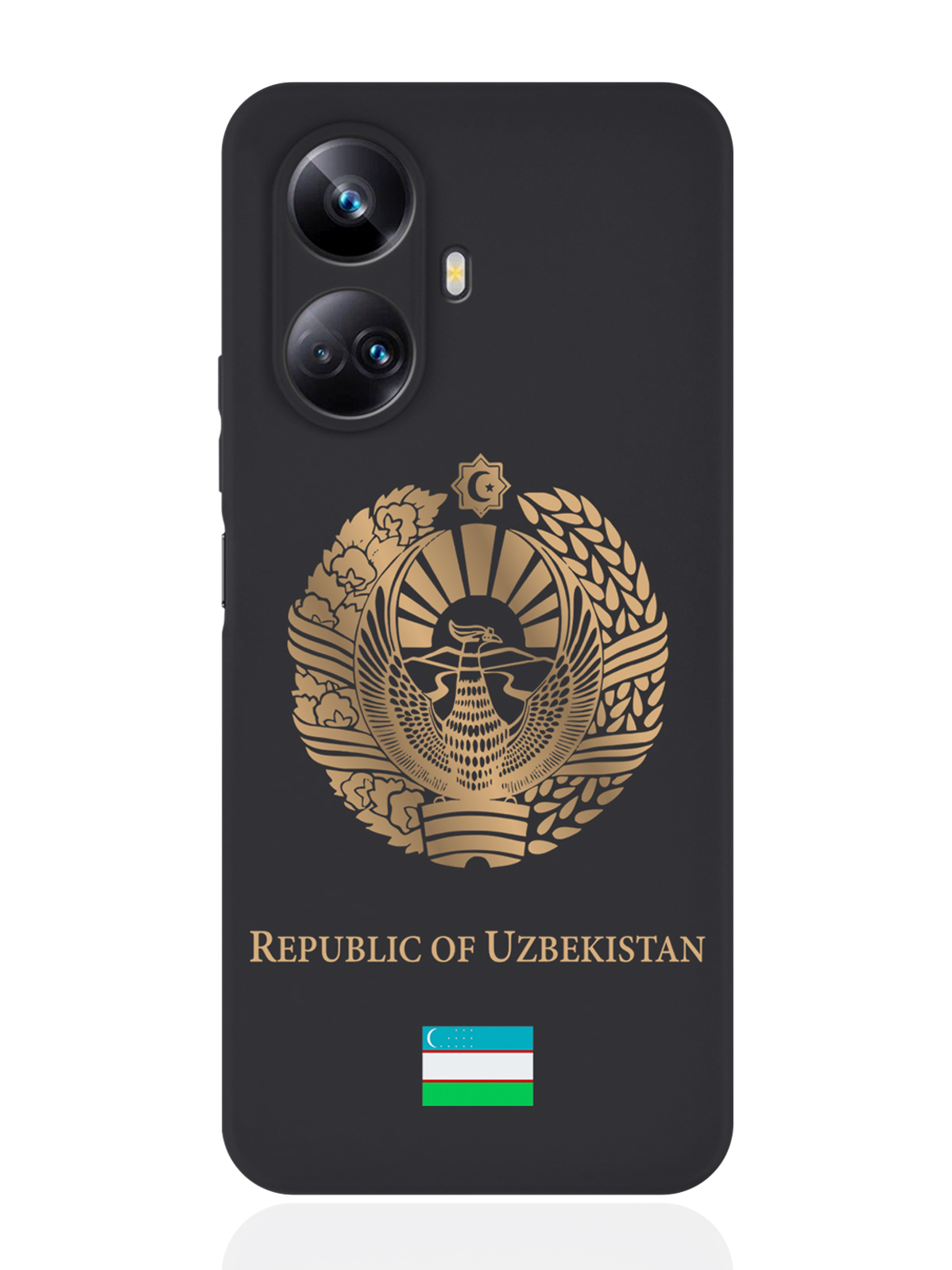 

Чехол SignumCase для Realme 10 Pro Золотой Герб Узбекистана черный, Золотистый;черный