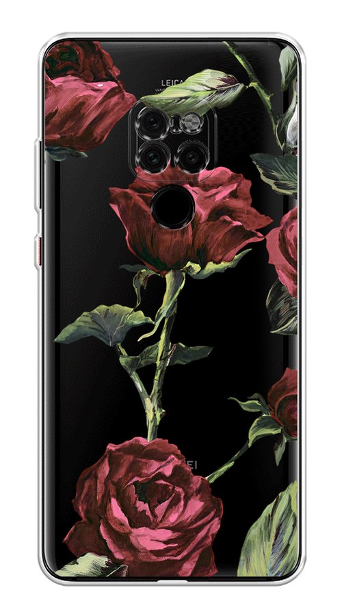 

Чехол Awog на Huawei Mate 20 "Бордовые розы фон", Красный, 66850-8