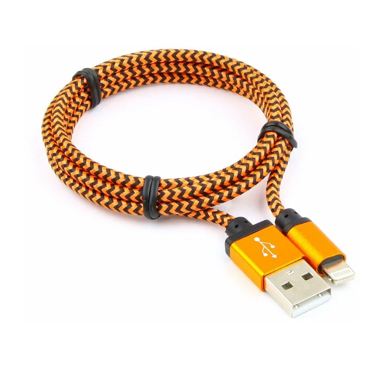 

Кабель Gembird Cablexpert CC-ApUSB2oe USB 2.0 AM/Lightning 8P, 1 м, оранжевый/черный
