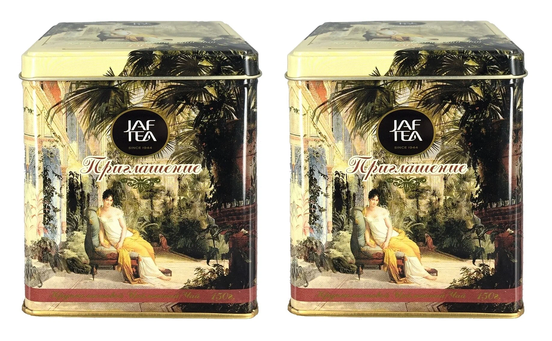 

Чай чёрный Jaf Tea Приглашение, в банке, 150 г, 2 упаковки