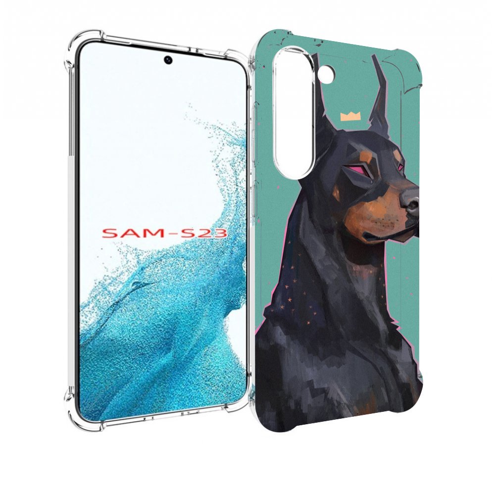 Чехол MyPads красивый-доберман для Samsung Galaxy S23