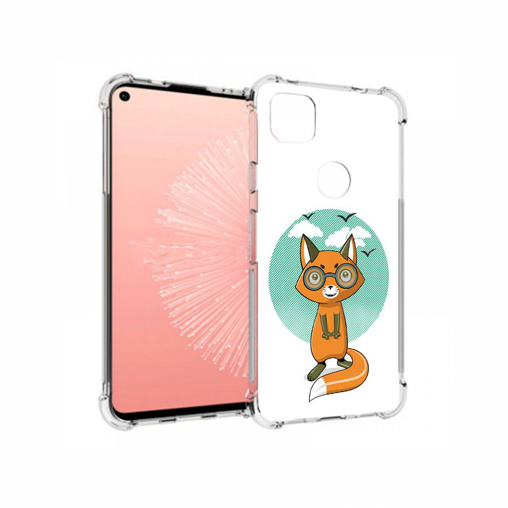 

Чехол MyPads Tocco для Google Pixel 4A задумчивая лиса, Прозрачный, Tocco