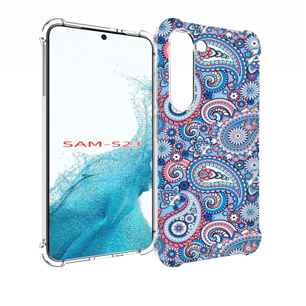 

Чехол MyPads красивый голубой арнамент для Samsung Galaxy S23, Прозрачный, Tocco