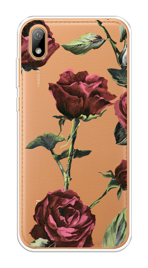 

Чехол Awog на Honor 8S "Бордовые розы фон", Красный, 69150-8