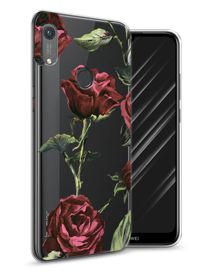 

Чехол Awog на Honor 8A (8A Pro/Prime) "Бордовые розы фон", Красный, 68750-8