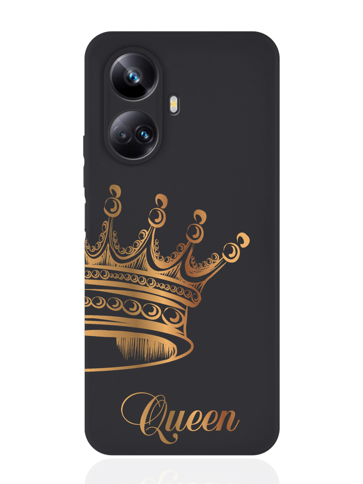 

Чехол MustHaveCase для Realme 10 Pro Парный чехол корона Queen черный, Черный;золотистый