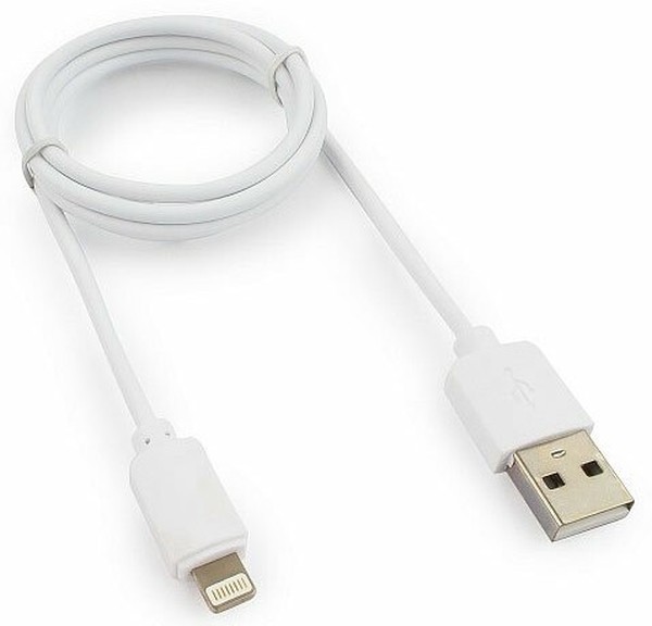 Кабель USB Гарнизон GCC-USB2-AP2-1M-W AM/Lightning, для iPhone5/6/7, IPod, IPad, 1м, белый