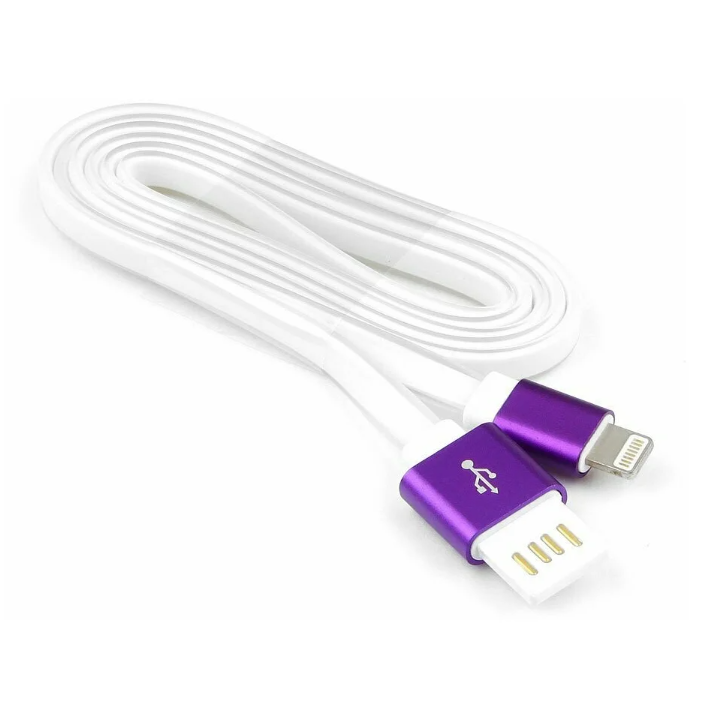 Кабель Gembird Cablexpert CC-ApUSBp USB 2.0 AM/Lightning 8P, 1 м, белый/фиолетовый