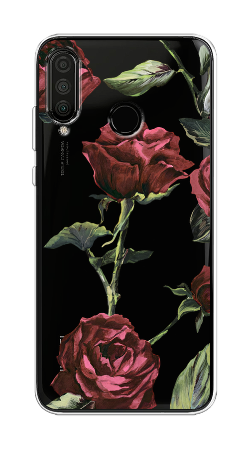 

Чехол Awog на Honor 20S "Бордовые розы фон", Красный, 610750-8