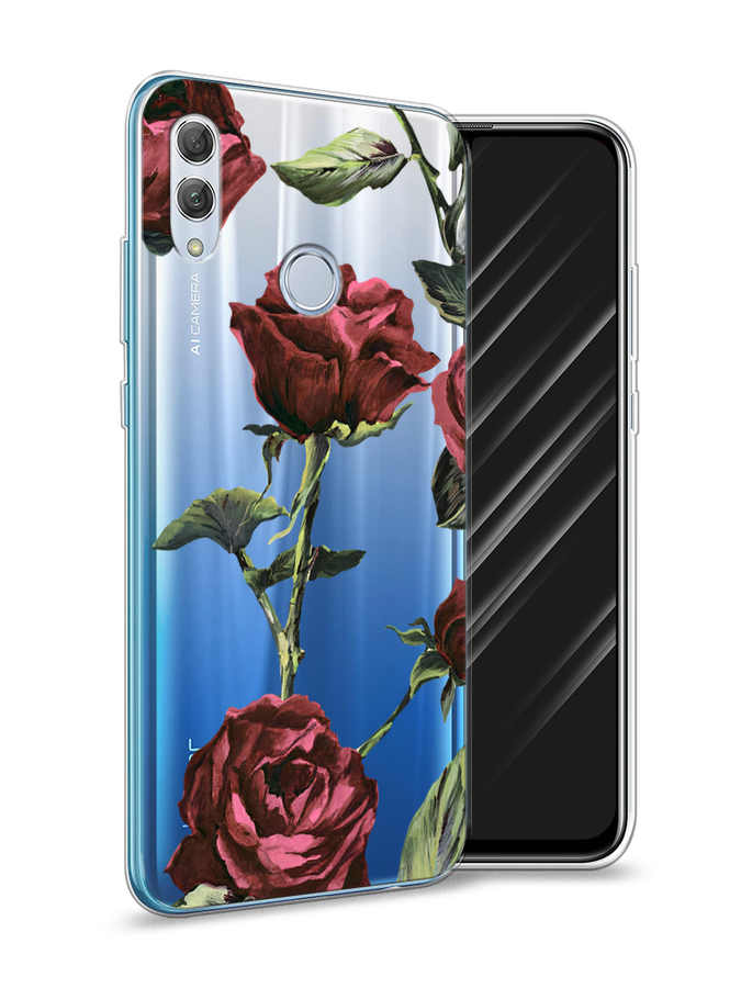 

Чехол Awog на Honor 10 Lite "Бордовые розы фон", Красный, 67550-8