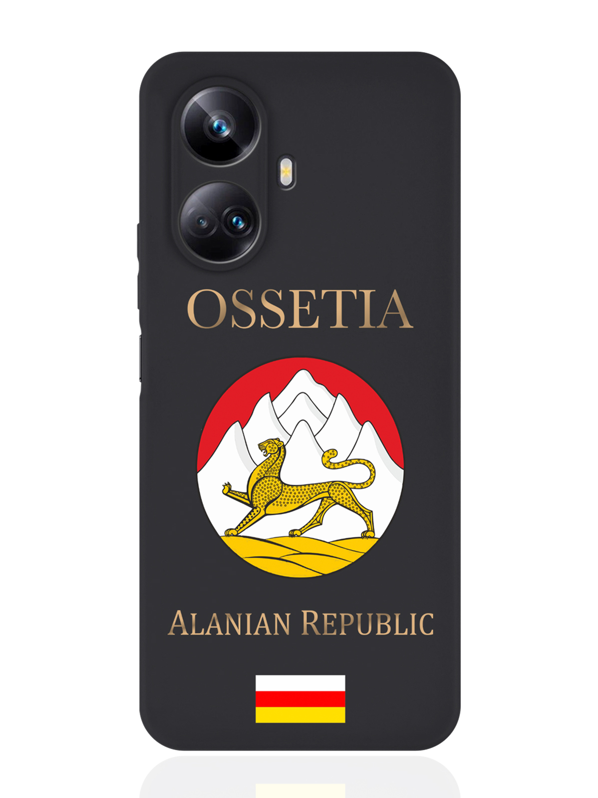 

Чехол MustHaveCase для Realme 10 Pro Герб Северной Осетии черный, Черный;желтый;красный